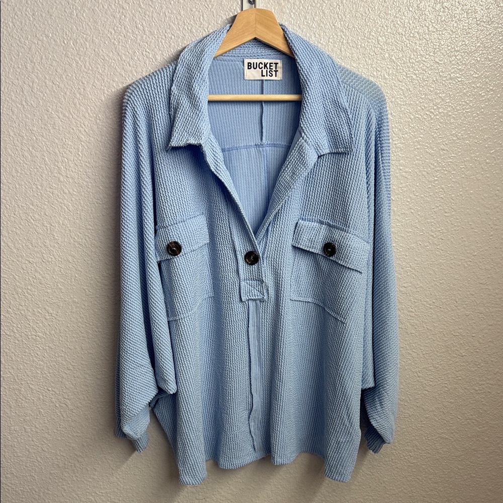 BUCKETLIST Light Blue Button-Up